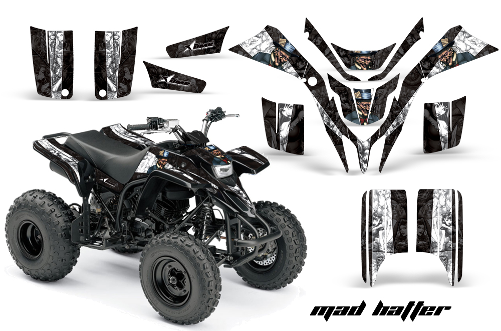 Yamaha Blaster Graphics Kit MadHatter BlackWhitestripe